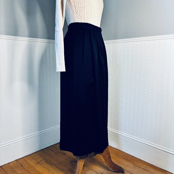 Yves Saint Laurent Dark Navy (almost black) Gaberdine Pencil Skirt - Picture 8 of 11